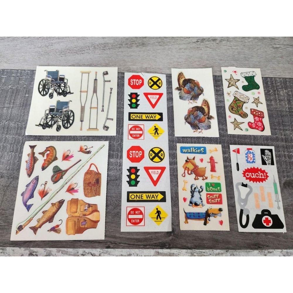 Scrapbooking Stickers Frances Meyer Doctor Dog Christmas Fishing RARE NEW #30